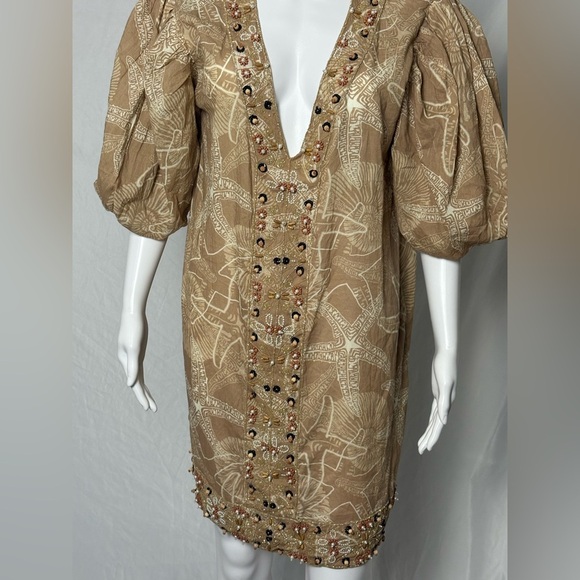 Anthropologie Olliari Beaded Puff-Sleeve Mini Dress - Picture 6 of 10